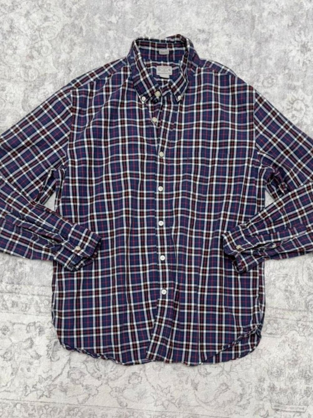 Slim Fit J.Crew Plaid Cotton Button Up Shirt